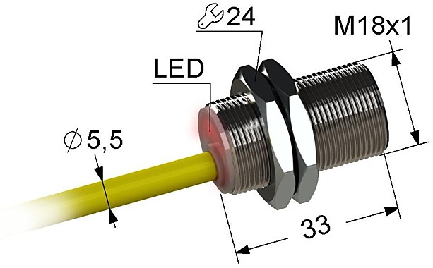 Индуктивный датчик Мега-К PS2-18M33-5B11-K