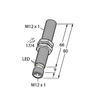 Индуктивный датчик TURCK BI4U-EM12WD-VP6X-H1141 L80