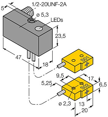 Индуктивный датчик TURCK NI2-Q6.5-ADZ32-0.16-FSB5.4X4/S304