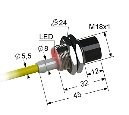 Индуктивный датчик Мега-К PS2-18M45-8N21-Z