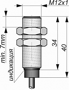 Индуктивный датчик СКБ Индукция ИВ05-NO-PNP-ПГ(Л63, Lкаб=3м)