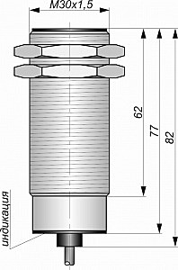 Индуктивный датчик СКБ Индукция И25-NC-DC-ПГ-BT(12X18H10T)