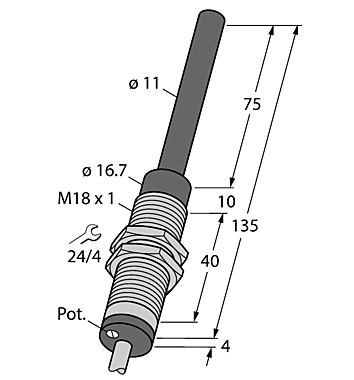 Индуктивный датчик TURCK WI70-M18-LIU5