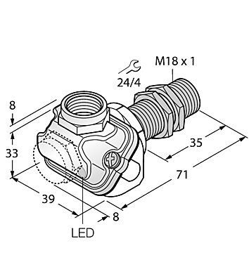 Индуктивный датчик TURCK BI5-EM18WDTC-Y1X