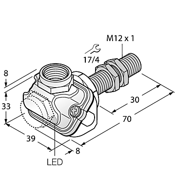 Индуктивный датчик TURCK BI2-EM12WDTC-Y1X
