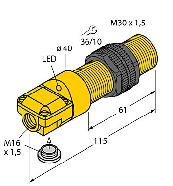 Индуктивный датчик TURCK BI10-P30SR-AN6X