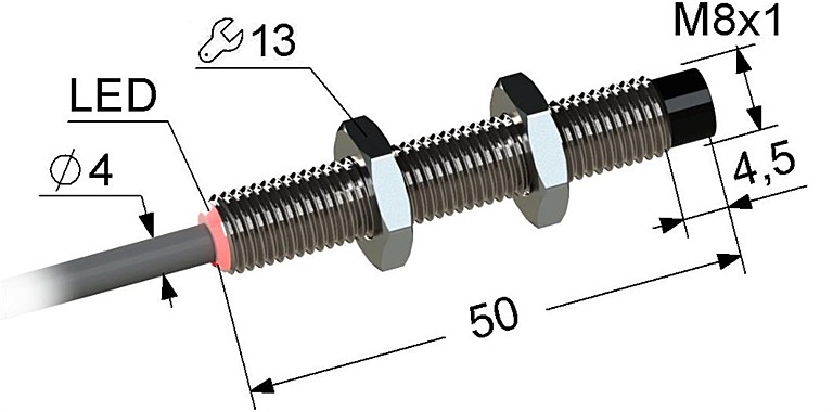 Индуктивный датчик Мега-К PS2-08M50-5N41-K