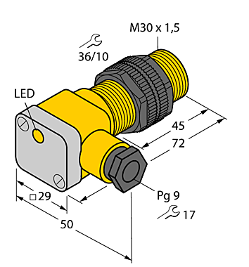 Индуктивный датчик TURCK BI10-P30SK-Y1X