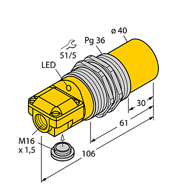 Индуктивный датчик TURCK NI40-G47SR-FZ3X2