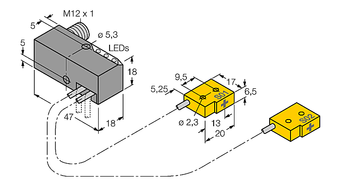 Индуктивный датчик TURCK NI2-Q6.5-AP6-0.15-FS4.4X3/S304