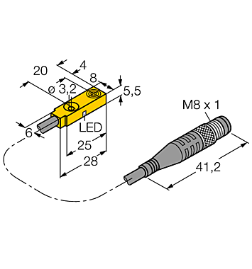 Индуктивный датчик TURCK BI2-Q5.5-AP6X-0.3-PSG3M