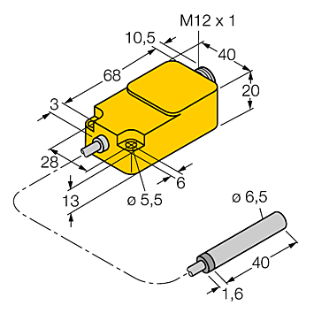 Индуктивный датчик TURCK BI1.5-EH6.5-0.2-Q20-2LU-H1141/S950
