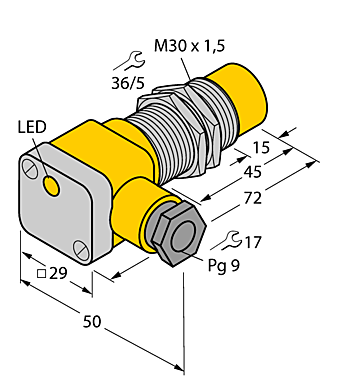 Индуктивный датчик TURCK NI15-G30SK-Y1X