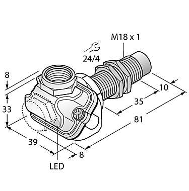 Индуктивный датчик TURCK NI15U-EM18WDTC-AP6X