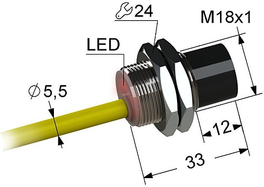 Индуктивный датчик Мега-К PS2-18M33-8N21-K