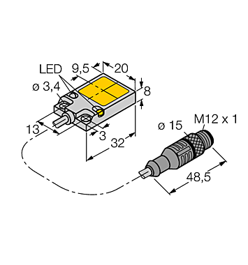 Индуктивный датчик TURCK BI8U-Q08-AP6X2-0.6-RS4/S1160