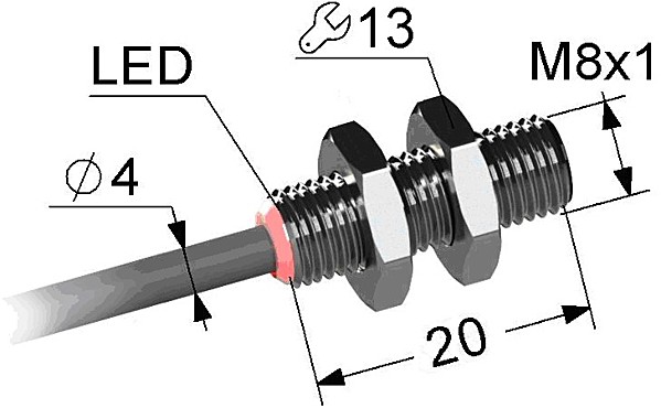 Индуктивный датчик Мега-К PS2-08M20-2B21-K